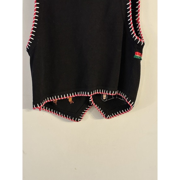 Vtg Jacque & Koko Holiday Sweater Vest Sz 14/16 Beads Christmas Tree Teddy Bear - Picture 8 of 16